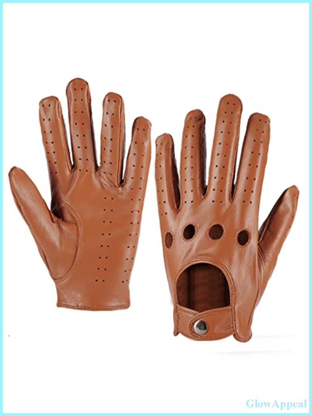 Men's Leather Driving Gloves Touchscreen Lambskin Pull-On